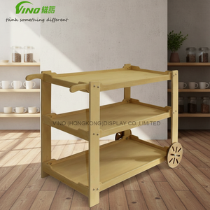 Carrito de Supermercado de Madera de Doble Cara y 5 Niveles, Resistente, con Ruedas, Respaldo Ajustable, Dimensiones Personalizables, Desmontable - Product Image 1