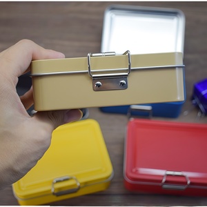 Boîte <span class=keywords><strong>en</strong></span> étain à rabat à bouton unique, mini boîte <span class=keywords><strong>en</strong></span> métal portable avec boucle de carte, conteneur de rangement pour bougies, matériaux recyclés, personnalisable - Product Image 4