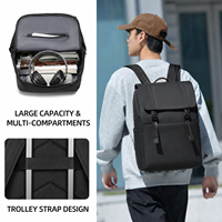 Sac à dos pour ordinateur portable de style professionnel, fermeture à rabat, grande capacité, léger, respirant, pour le travail au bureau