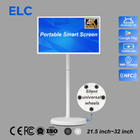 Monitor Portátil Inteligente 4K UHD de 32 Pulgadas de Fábrica OEM, Android 14 RK3576S, con Ruedas, Compatible con Google Play Store y WiFi 6