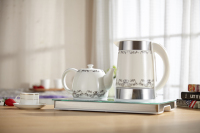 Bouilloire électrique Samovar en céramique de 2,0 L sans fil pour café/thé sain avec plateau personnalisé pour la maison ou l'hôtel