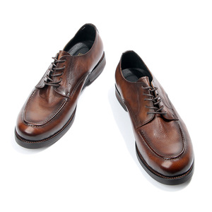 Chaussures habillées en cuir véritable marron pour hommes, à bout rond, fabriquées à la main, pour le bureau et les occasions formelles - Product Image 3