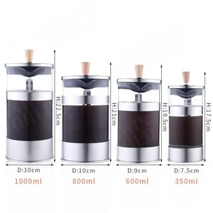 Vente chaude Nouveautés Presse française à <span class=keywords><strong>café</strong></span> en <span class=keywords><strong>bambou</strong></span> avec bouton et poignée en bois. Mini cafetière et théière 34oz, filtration à 4 niveaux - Product Image 3