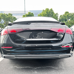 Mercedes-Benz E-Class W214 Rear Spoiler Piano <b>Black</b> Carbon Fiber Texture ABS <b>Trunk</b> Wing 2024+ - Product Image 2