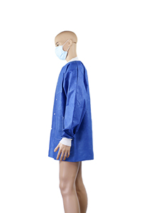 Blouse chirurgicale jetable non stérile certifiée ISO, SMS, bleu foncé, haute qualité, norme GB, col simple, manches longues - Product Image 5