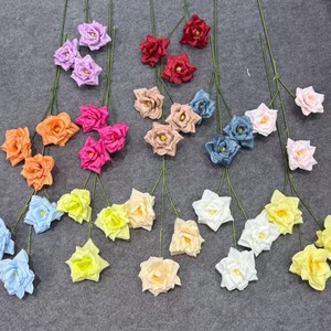 Rosas Artificiales Pingping, Flor de Seda de 3 Cabezas, Hechas a Mano, Decoración para Bodas, Decoración del Hogar, Accesorios de Fotografía - Product Image 1