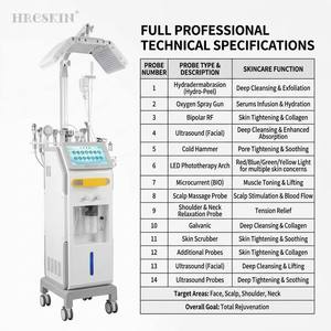 Appareil professionnel 14 en 1 pour soins hydro-faciaux, machine de peeling aquatique, appareil de rajeunissement de la peau pour le visage, le cuir chevelu et le corps, usage professionnel en salon - Product Image 5