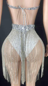 Novance printemps 2022 femmes S vêtements chaud Sexy évider Mature Boob Tube robe de soirée Sexy diamant frange beauté Pageant couronne - Product Image 5