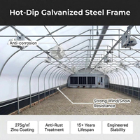 Serre Agricole Commerciale Professionnelle Extérieure à Grande Portée en Polycarbonate pour Légumes, 1000m²