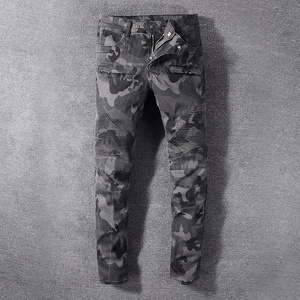 Pantalones de mezclilla de camuflaje de motorista ajustados para <span class=keywords><strong>hombre</strong></span> Dropshipping OEM Stock - Product Image 1