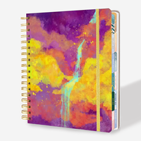 Vente en gros bon marché personnalisé A5 agenda reliure couverture en lin journal debout pour cadeau de carnet de notes de mort spirituelle numérique TDAH