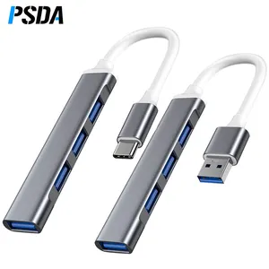 PSDA 유형 C USB C 허브 도크 3.0 3.1 4 포트 멀티 스플리터 어댑터 OTG 레노버 화웨이 Xiaomi 맥북 프로 15 에어 프로