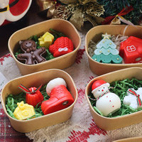 Weihnachtlich Geformte Sojawachs-Duftkerzen Geschenkset Santa Schneemann Lebkuchenmann Dekorative Kerzen für Weihnachten Feiertagsparty