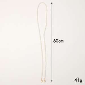 สายคล้องโทรศัพท์มือถือสีแดงสดประดับมุกเทียมขนาด 8 มม. สายสะพายไหล่แบบไขว้ทำมือจากเรซิ่น อุปกรณ์เสริมมือถือ - Product Image 3