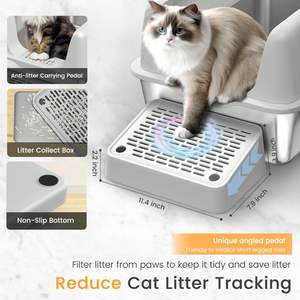 Bac à litière pour chat en acier inoxydable à haute hauteur et large <span class=keywords><strong>de</strong></span> conception populaire Bac à excréments pour chat facile à nettoyer sans accumulation <span class=keywords><strong>de</strong></span> résidus - Product Image 2