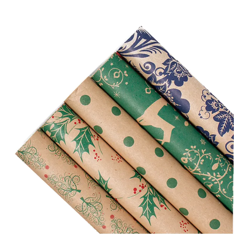 New design kraft gifts wrapping paper for christmas gifts 2023 packaging