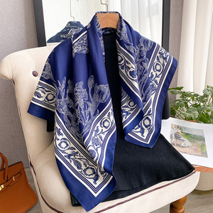 Nuova Sciarpa Marrone Stile Western con Motivo Cashew, Semplice e Lussuosa, 90cm, in <span class=keywords><strong>Seta</strong></span> Twill, Disponibile in Diversi Stili - Product Image 1
