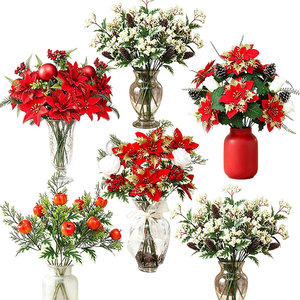 Bouquets de fleurs de Noël artificielles 100-200 cm, décorations pour mariage et maison - Product Image 1