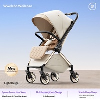 Poussette pliable légère en coton Weilebao pour bébé de la naissance à 3 ans avec cadre en alliage d'aluminium