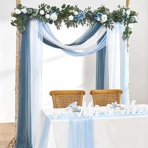 80 + 색상 커튼 무대 축하 생일 사진 아치 드레이프 패브릭 아치 배경 교회 파티 웨딩 장식 - Product Image 3