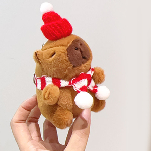 Móc khóa thú nhồi bông Capybara dễ thương, đồ chơi thú nhồi bông treo túi, móc khóa trang trí hình thú nhồi bông Capybara - Product Image 4