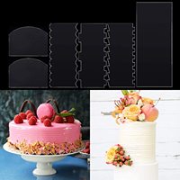 6 pièces de lisseurs à gâteau en acrylique transparent, grand peigne à gâteau pour glaçage, crème au beurre et lisseur à gâteau en plastique souple