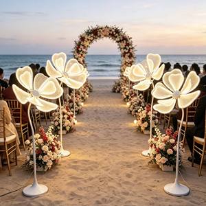 LED Peony <b>Flower</b> Floor Lamp Wedding Aisle Road Lead <b>Light</b> 4pcs Set for Event Party Decor - Product Image 5