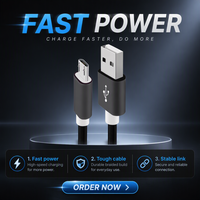 Kabel Data USB 5V USB-A ke Micro Pengisian Cepat Berkualitas Tinggi Harga Pabrik OEM ODM 1M 2M 3M Kabel Kepang Katun Warna-Warni