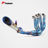 Sistema de Escape para Motocicleta Kawasaki H2 H2R, Precio de Fábrica Forsound, Sistema Completo de Titanio con Coloración de Llama, Tubo de Carreras
