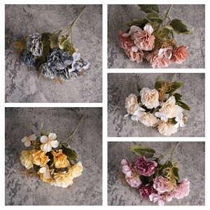CallaFloral Bouquet d'œillets d'automne Fleurs artificielles Décorations de mariage Tissu tissé multicolore - Product Image 3