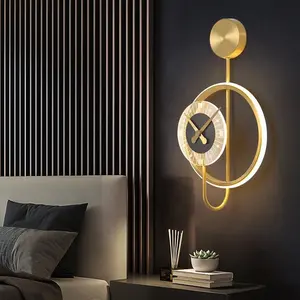 High brightness Warm white led wall light energy saving home lighting aluminium clock led lamp