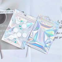 Pochette plate imprimée personnalisée sac à fermeture éclair PE thermoscellé emballage d'échantillon de sachet étanche à l'humidité trois joints latéraux