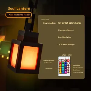 Lámpara Nocturna LED <span class=keywords><strong>Minecraft</strong></span> Soul Lantern - Lámpara Colgante Recargable, Réplica Decorativa del Juego con 2 Modos de Luz, para Dormitorio - Product Image 4