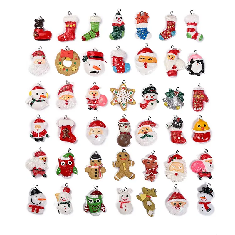 Mini Christmas Ornaments Set for Mini Christmas Tree Decorations Small Tree Resin Miniature Ornaments for Christmas Craft