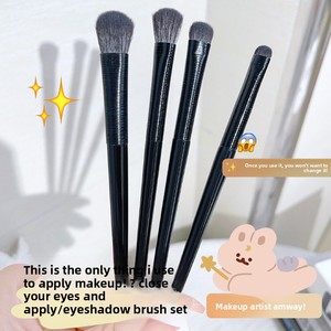 Eyeshadow Eyeliner Brush Set Soft Synthetic Fiber Wood Handle Blade Shaped Flat Fan <b>Eye</b> Makeup Cosmetic Brush - Product Image 4