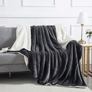 Couvertures Sherpa personnalisées en peluche Queen Size épaisses et chaudes pour lit