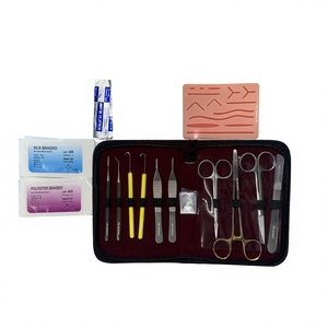 Kit de formation réutilisable pour étudiants en médecine avec kit de sutures chirurgicales jetables, kit de pratique de sutures, instruments médicaux - Product Image 1