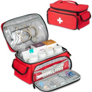 Sac de rangement pour trousse de premiers secours, 40 cm x 21 cm x 17,3 cm, rouge, résistant à l'eau, pour les voyages - Product Image 3