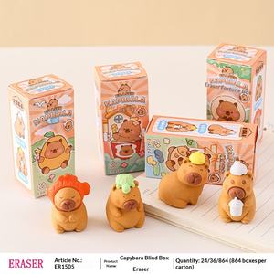 Boîte mystère de gommes à effacer sur le thème des capybaras pour les enfants d'école primaire, design 3D mignon, matériau ABS, pour les enfants de 7 à 12 ans, cadeau - Product Image 3