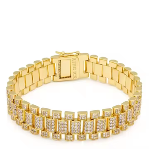 Brazalete de Lujo con Diamantes Cultivados en Laboratorio, Estilo Iced Out, Unisex, de Plata con Pureza VVS, de Fabricante Indio - Product Image 3