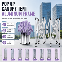 Tente pliante publicitaire 10x10 pieds avec structure en aluminium, imperméable et résistante aux UV, pour salons professionnels et événements en extérieur