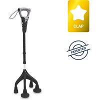 Bastón Cuádruple Reforzado, Ergonómico y Ajustable de 4 Patas, Color Gris, Acero y Aluminio KMINA K10066