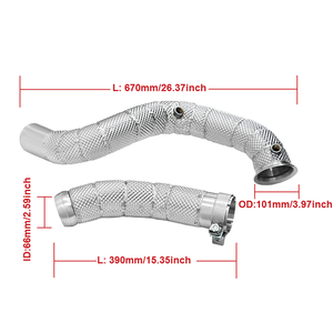 Pour Mercedes-Benz C63 C63S AMG W205 V8 4.0t M177 2015+, Downpipe en acier inoxydable 304 à haut débit avec isolation, 3,97 pouces - Product Image 3