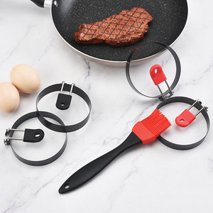 Outils de cuisine très vendus, moules à œufs en acier inoxydable antiadhésifs en forme de cercle pour des œufs frits parfaits, 2 couleurs disponibles - Product Image 1
