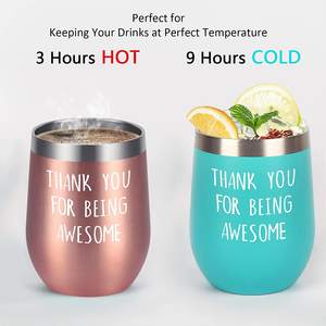 Vente en gros de gobelets à vin isothermes en acier inoxydable de 12 oz, écologiques, gobelets à café de voyage, gobelets isothermes, retour à l'école, impression personnalisée - Product Image 4