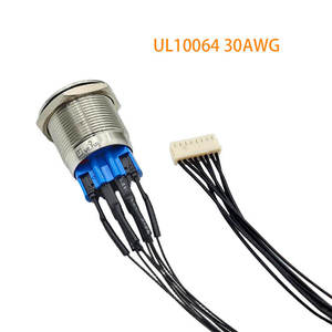 Conector de Botón Metálico Redondo Plano con LED Iluminado JST PH1.0, Arnés de Cables de 30AWG - Product Image 4