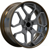 Nuevo Juego de 2 Ruedas de Aluminio 6061-T6 Forjadas de 5 Radios con Diseño de Malla, Remaches Personalizados, 18-20 Pulgadas, 5x112, Color Negro, para Audi SUV Todoterreno