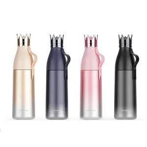 CHUFENG Stainless Steel Vacuum Thermal Pink Royal Queen Water Cup with Crown Lid Special Gift Water Bottle