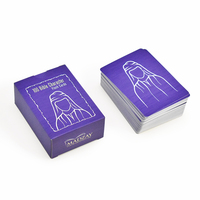 Cartes flash éducatives rectangulaires en papier épais durable avec impression personnalisée et boîte de rangement violette pour l'apprentissage à domicile