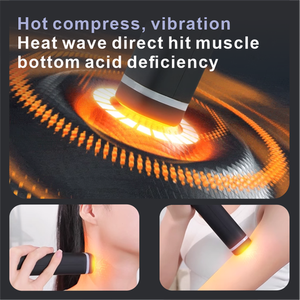 Martillo de masaje de mano, 3 modos, 5 velocidades, pistola eléctrica de vibración Fascial, <span class=keywords><strong>Mini</strong></span> pistola de masaje portátil de tejido profundo con calefacción - Product Image 2